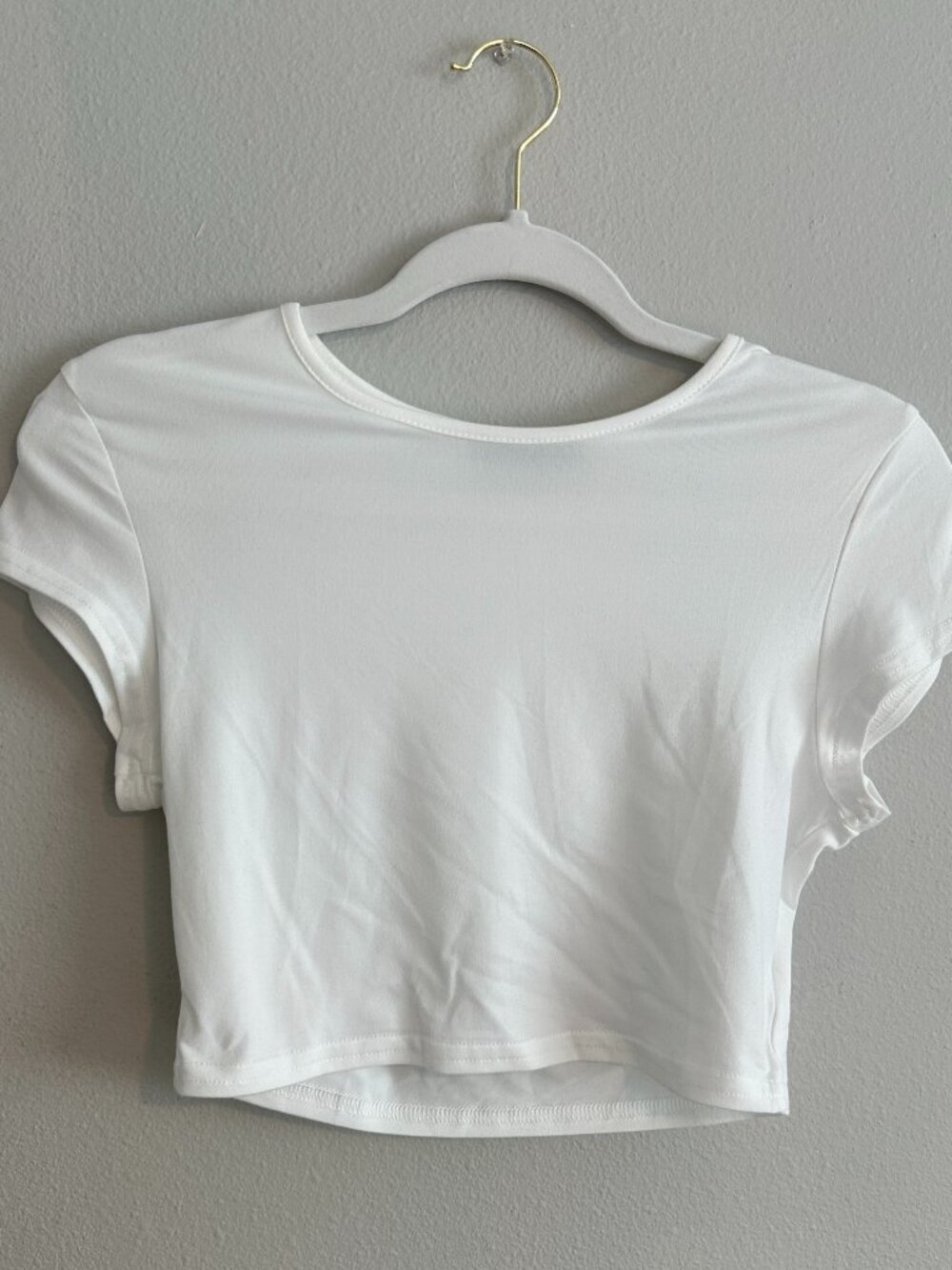 Basic White Crop Tee Shirt